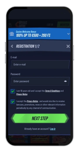VegasHero Casino register